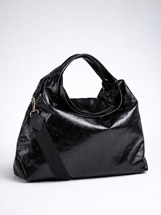 Furla Handbags - Furla Elizabeth Black Leather Hobo Tote Slouchy 2-Way Shoulder Crossbody Bag